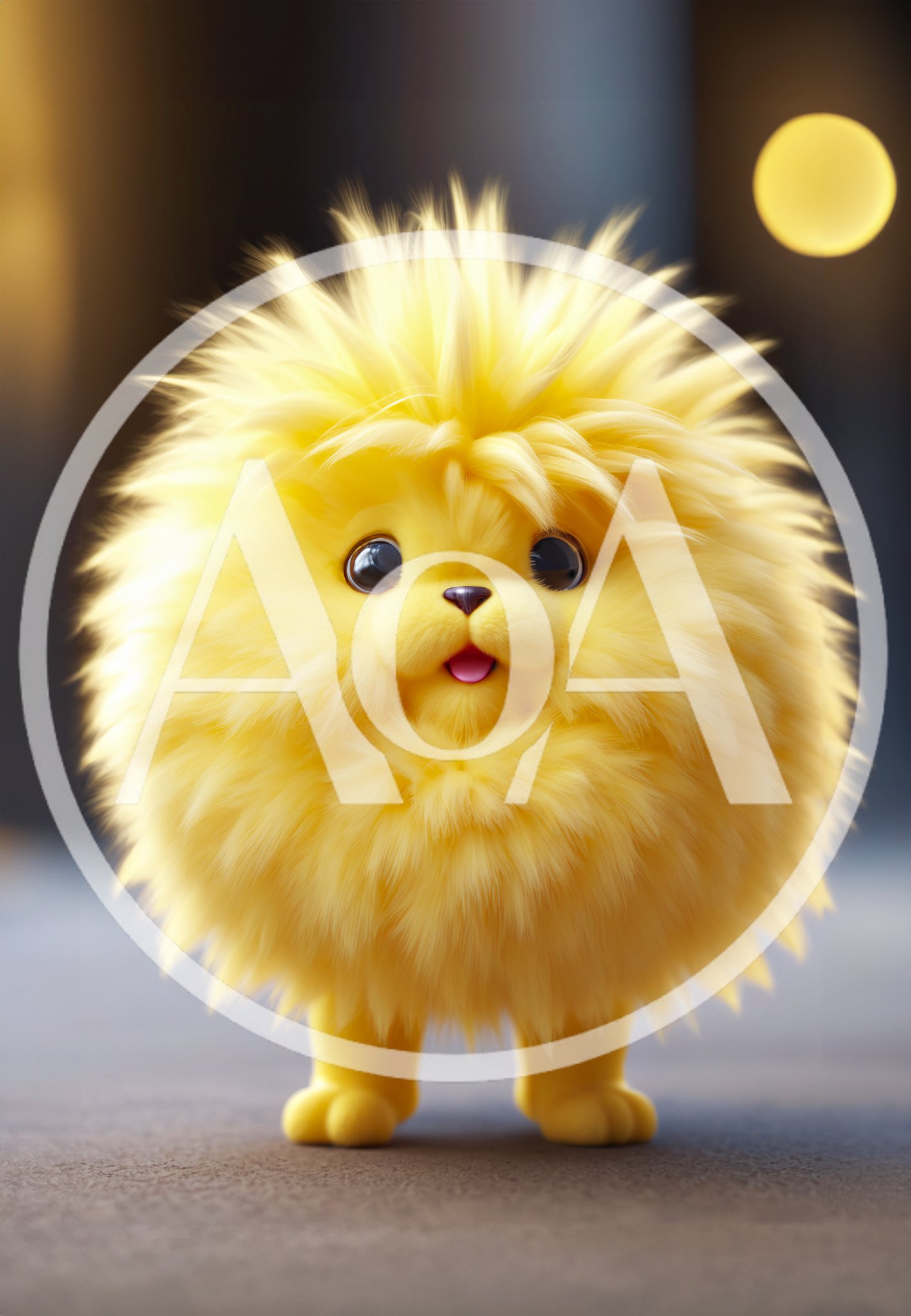 Cute Fluffy Yellow Creature Standing