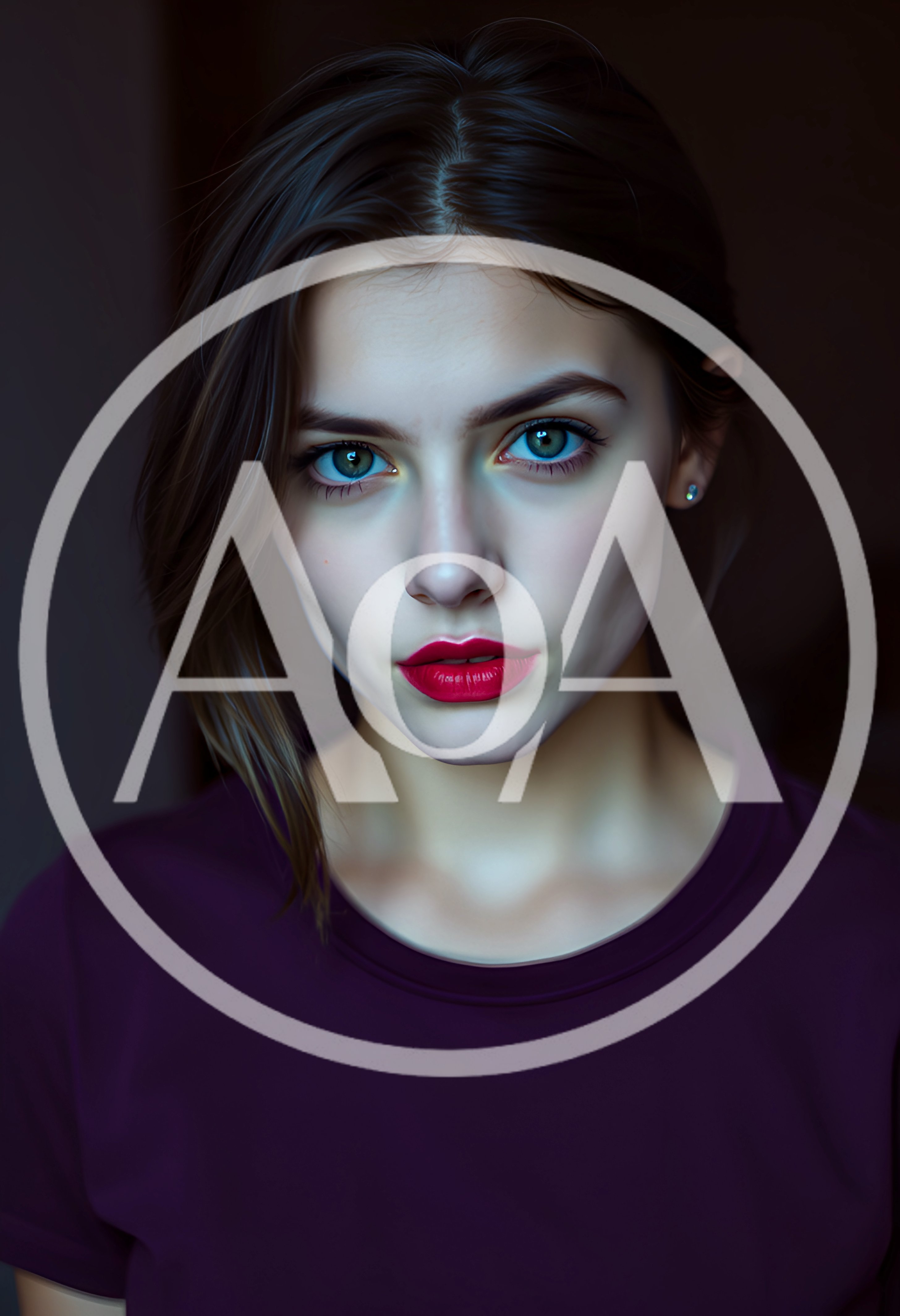 Portrait Of A Young Woman With Red Lipstick