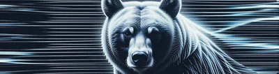 Stylized Digital Illustration Of A Charging Bear