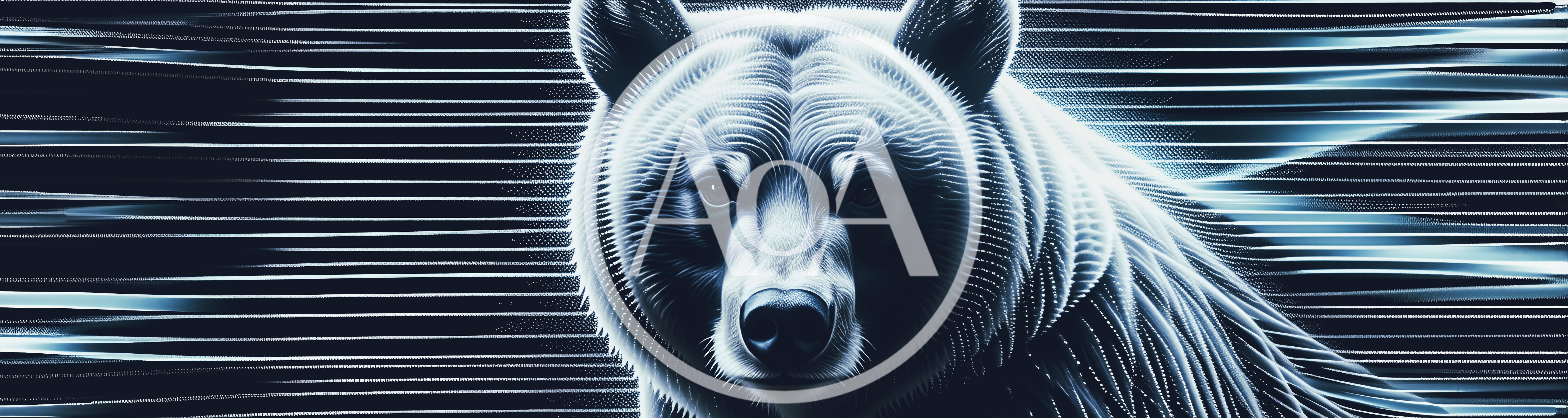 Stylized Digital Illustration Of A Charging Bear