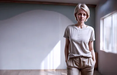 Portrait Of A Young Woman In A Minimalist Room