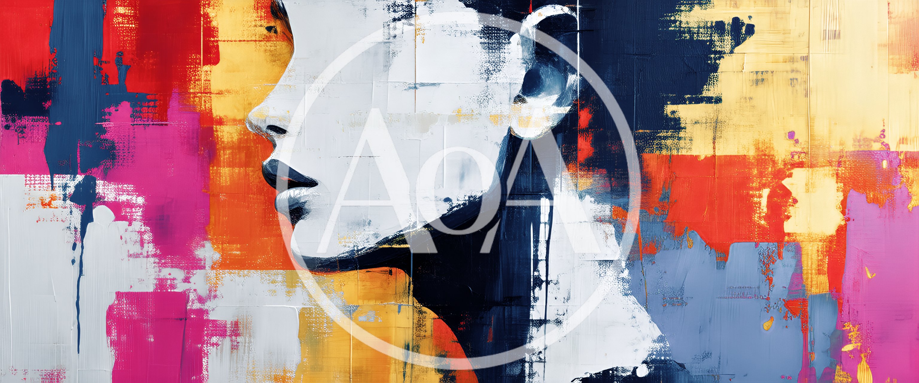 Abstract Oil Painting Of A Woman Profile