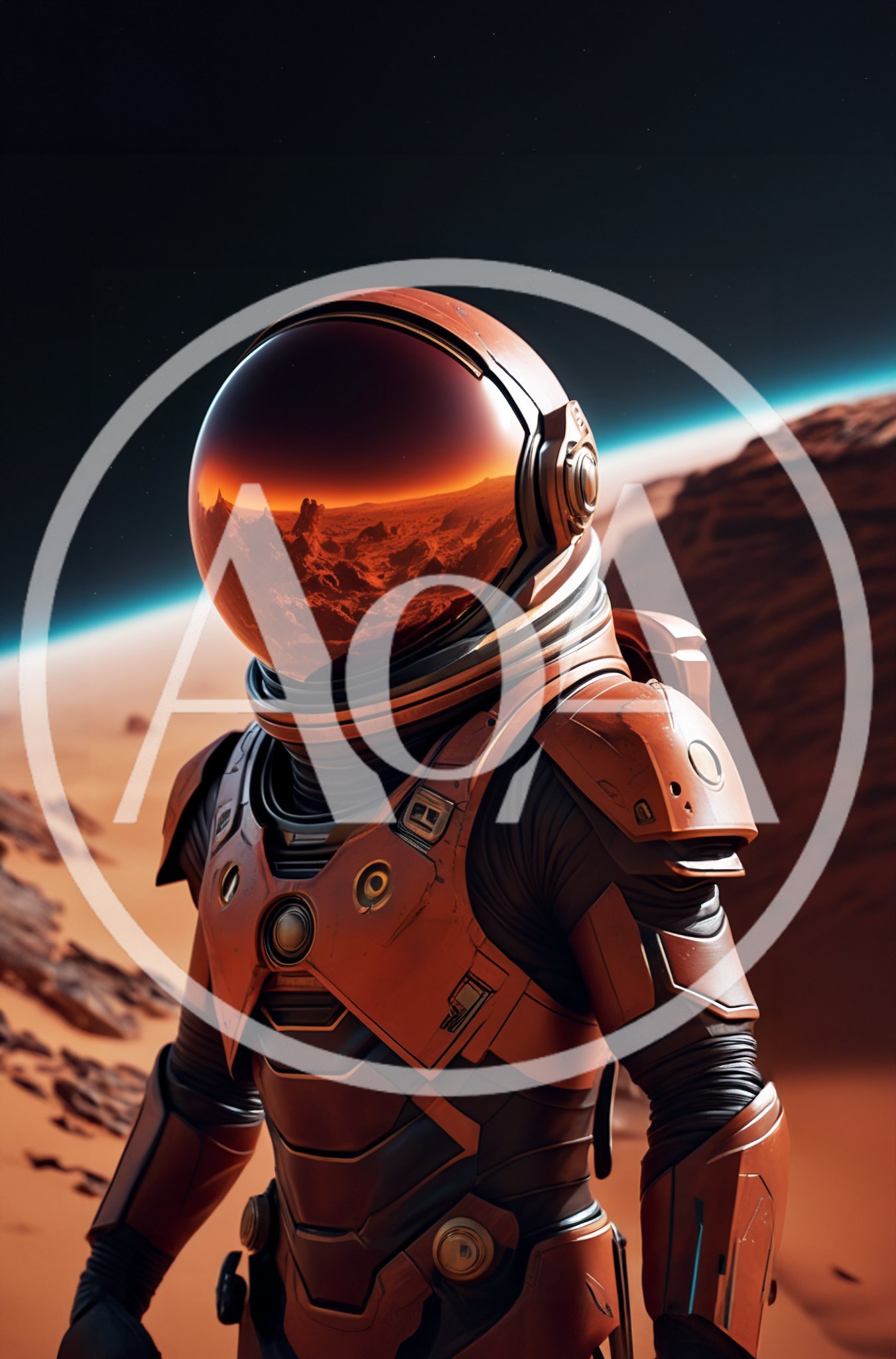 Astronaut Standing On The Surface Of Mars