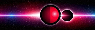 Abstract Space Background With Glowing Red Planets