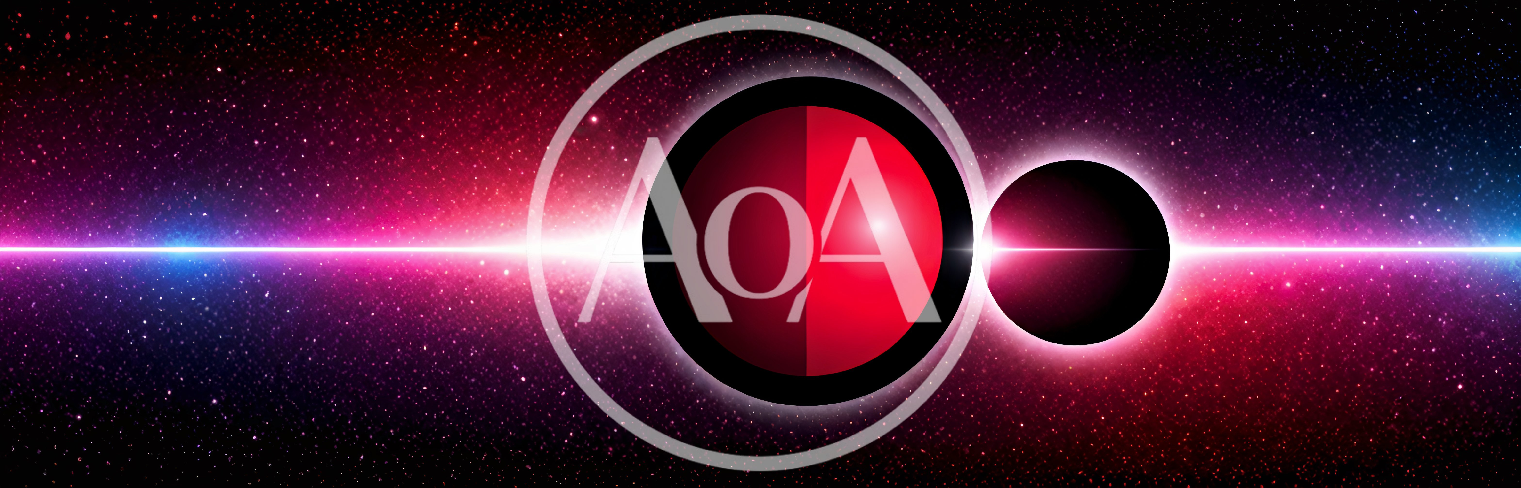 Abstract Space Background With Glowing Red Planets