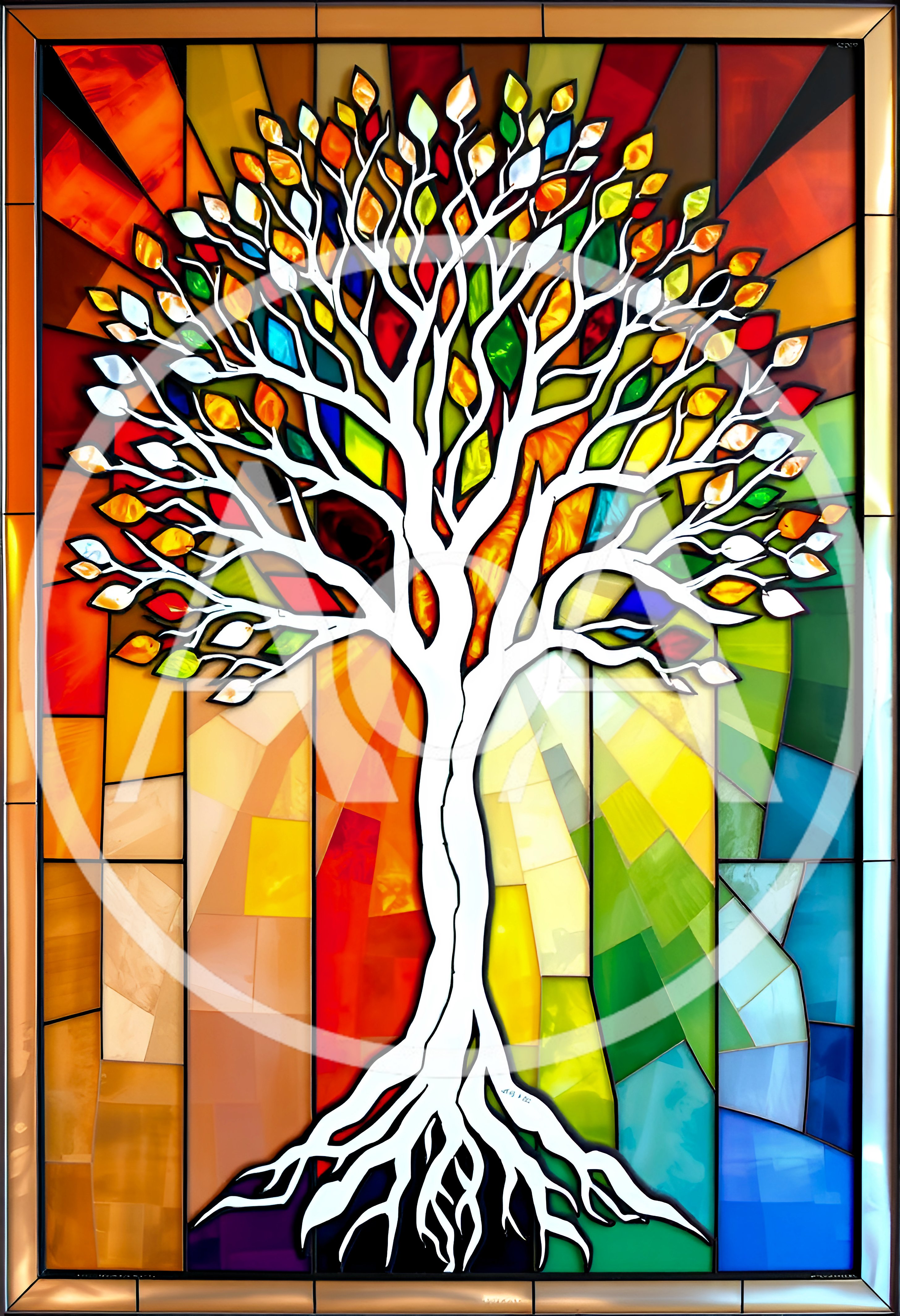 Stained Glass Tree Of Life Art Piece
