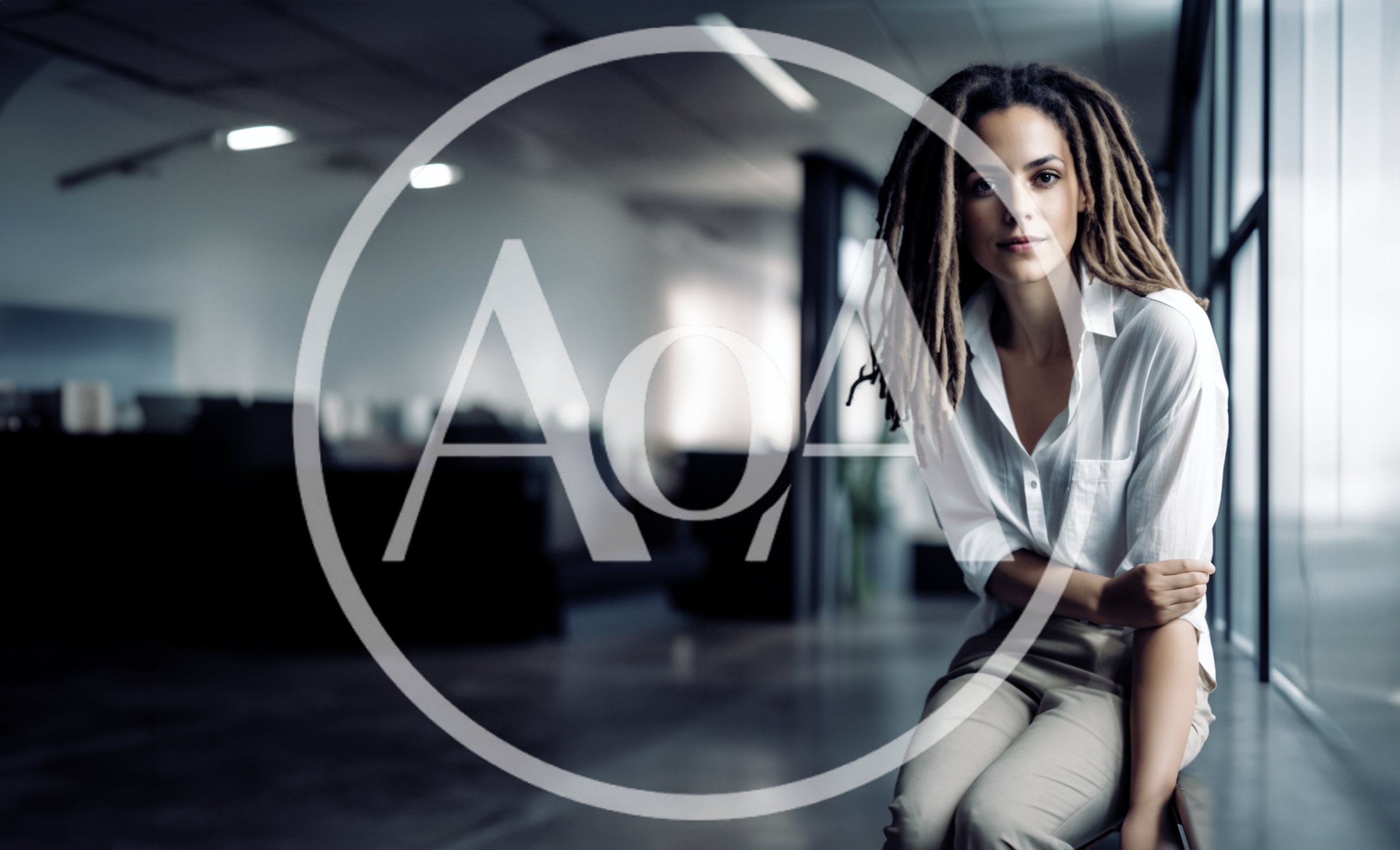 Professional Woman With Dreadlocks Sitting In Modern Office