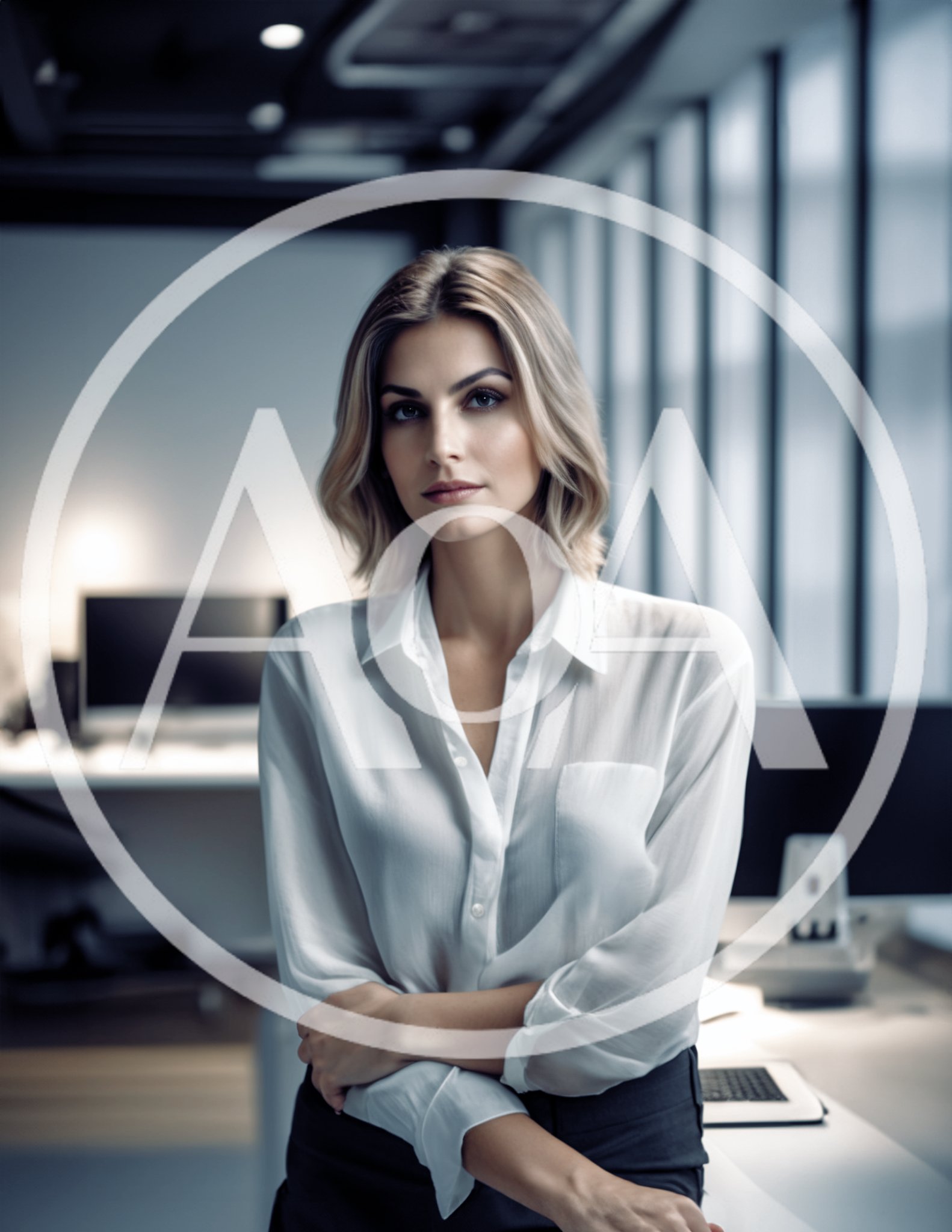 Professional Businesswoman Standing In A Modern Office