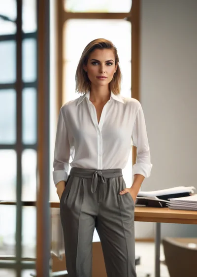 Professional Businesswoman Standing In A Modern Office