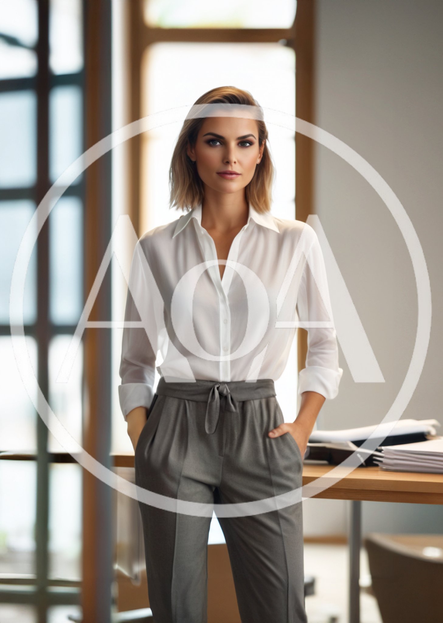 Professional Businesswoman Standing In A Modern Office