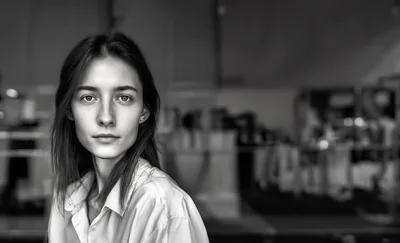 Portrait Of A Young Woman In A Studio