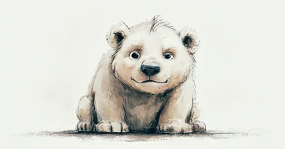 Cute Baby Polar Bear Illustration