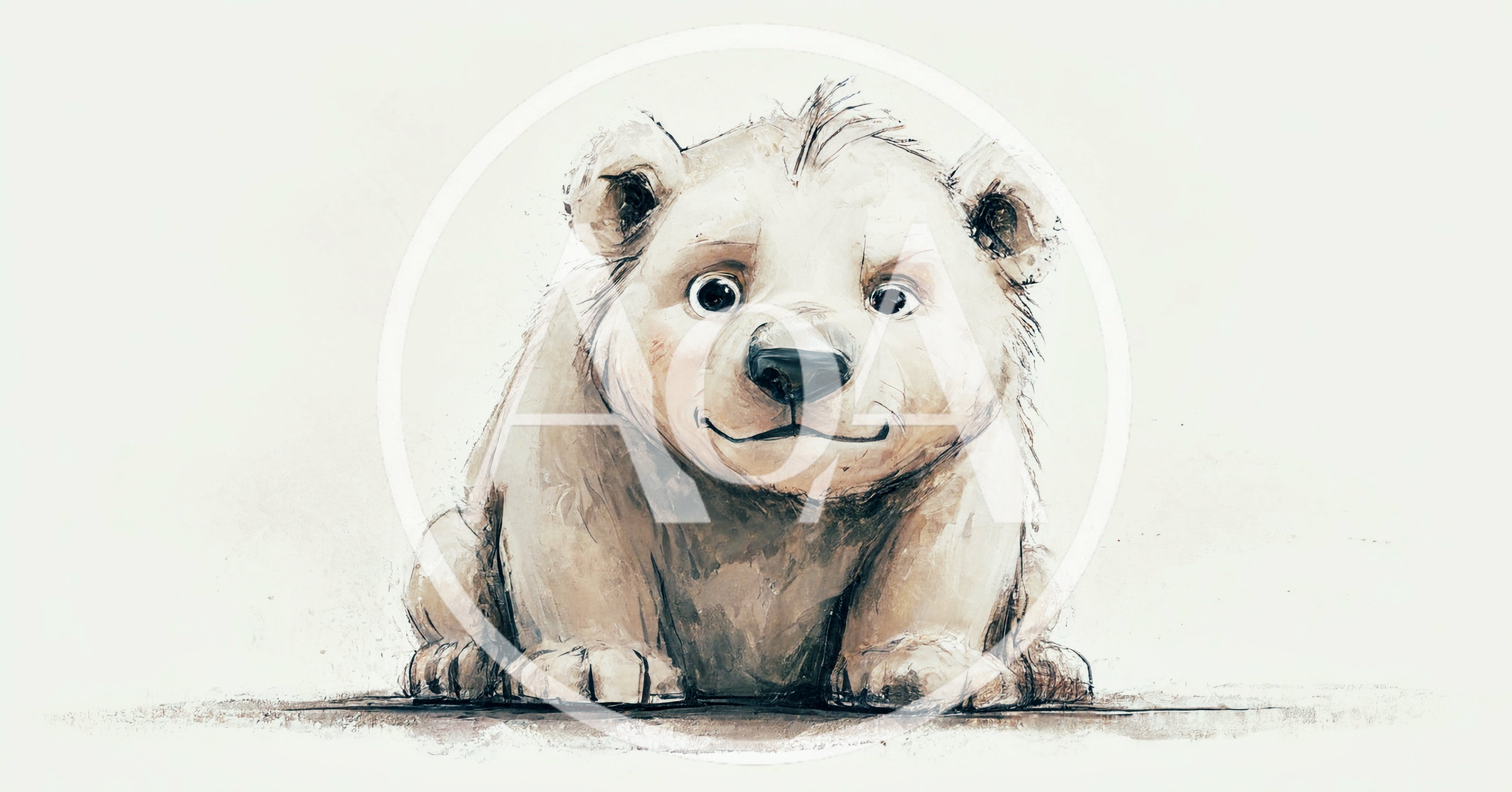 Cute Baby Polar Bear Illustration