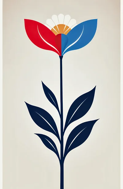 Minimalist Graphic Illustration Of A Stylized Flower