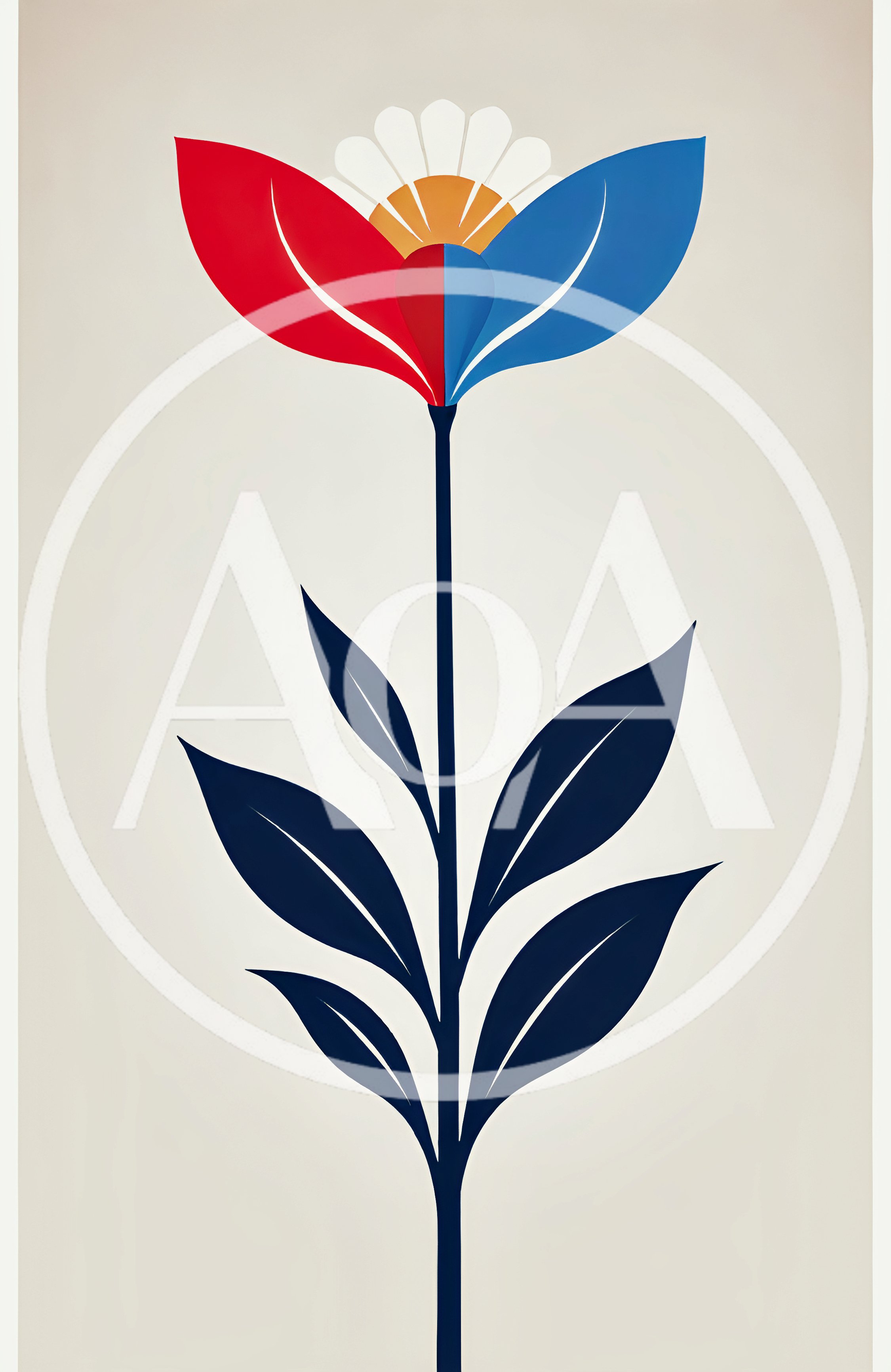 Minimalist Graphic Illustration Of A Stylized Flower