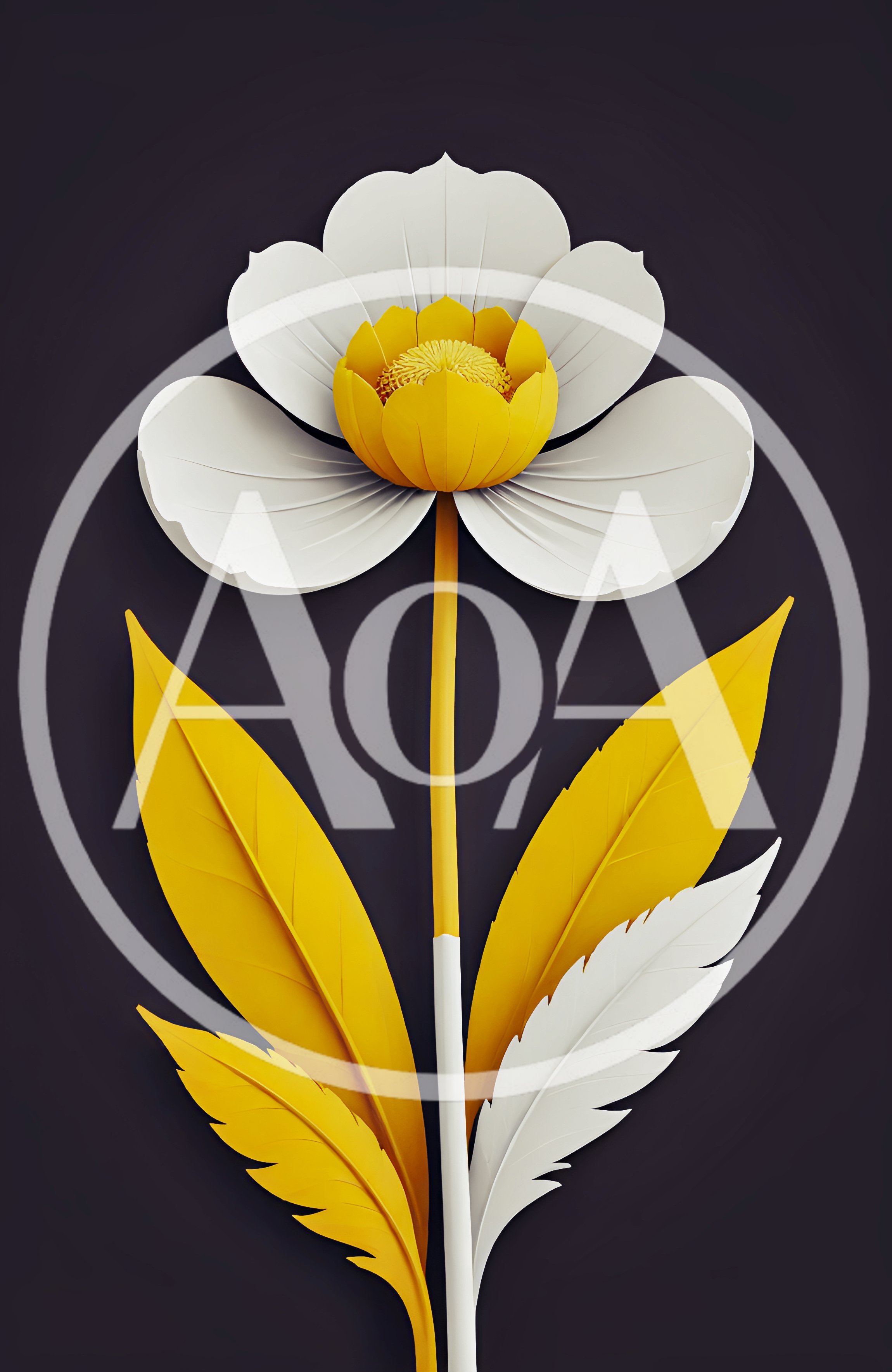 Minimalist Paper Craft Flower Illustration