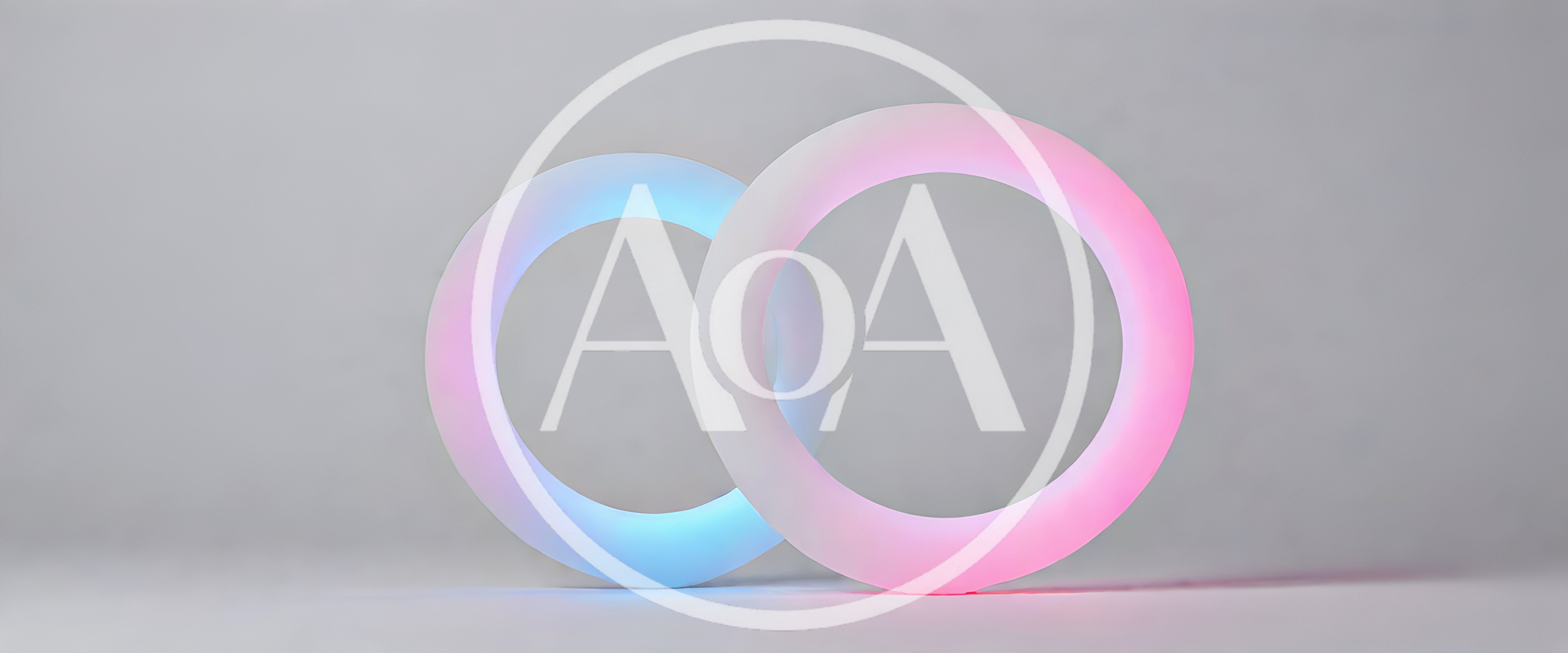 Two Interlocking Glowing Circular LED Light Rings