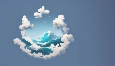 Surreal Ocean Waves Encased Within A Cloud Circle