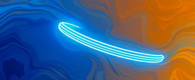 Glowing Neon Light Trails On Abstract Liquid Background