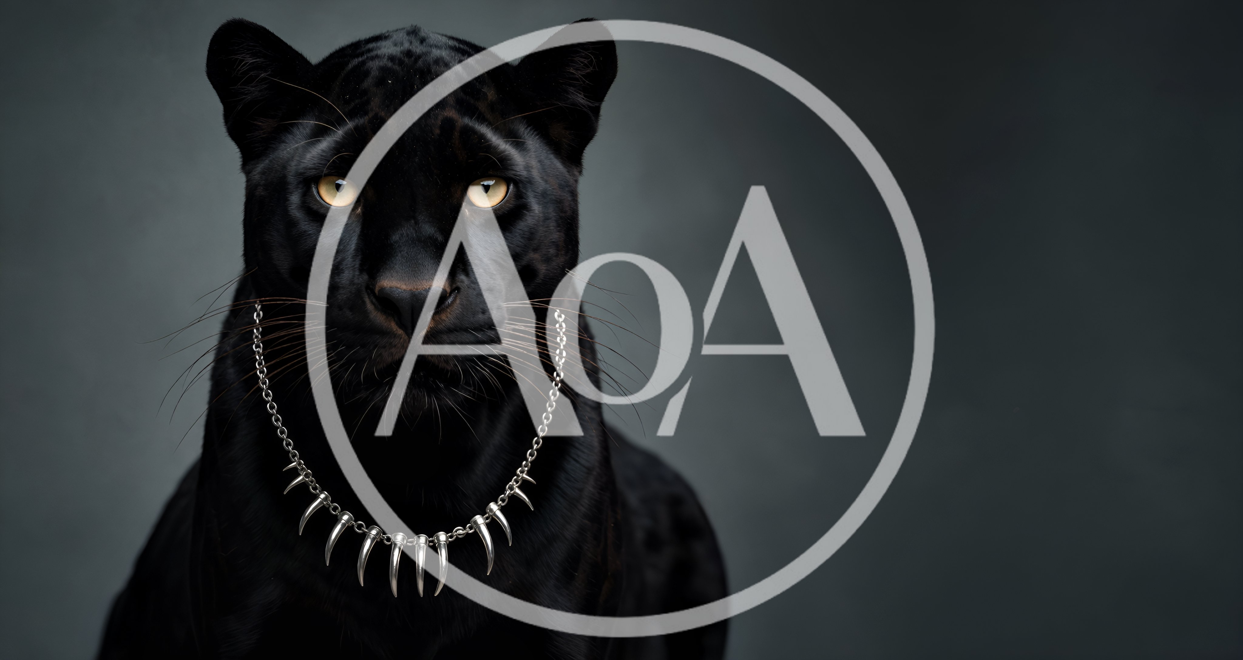 Black Panther Wearing A Silver Claw Necklace