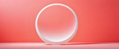 Minimalist White Circular Display Stand On Pink Background
