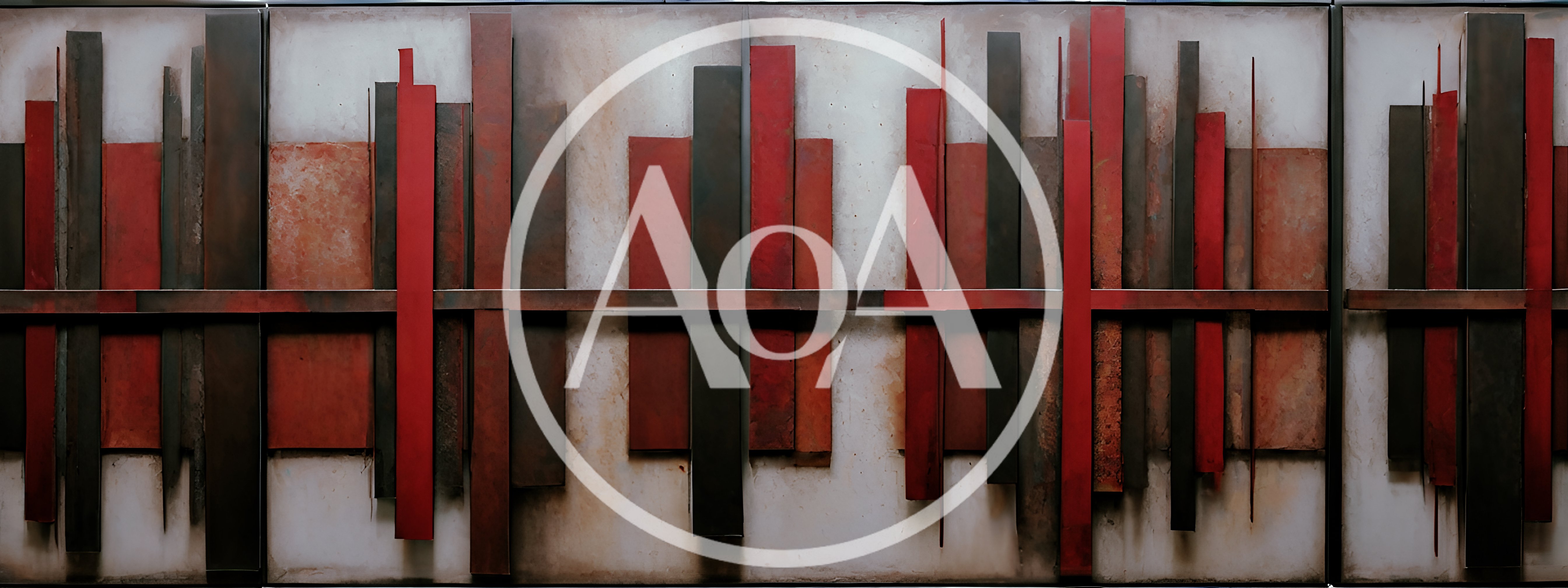 Abstract Metal Wall Art Sculpture With Red And Black Panels