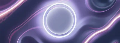 Abstract Glowing Neon Circle With Fluid Liquid Waves