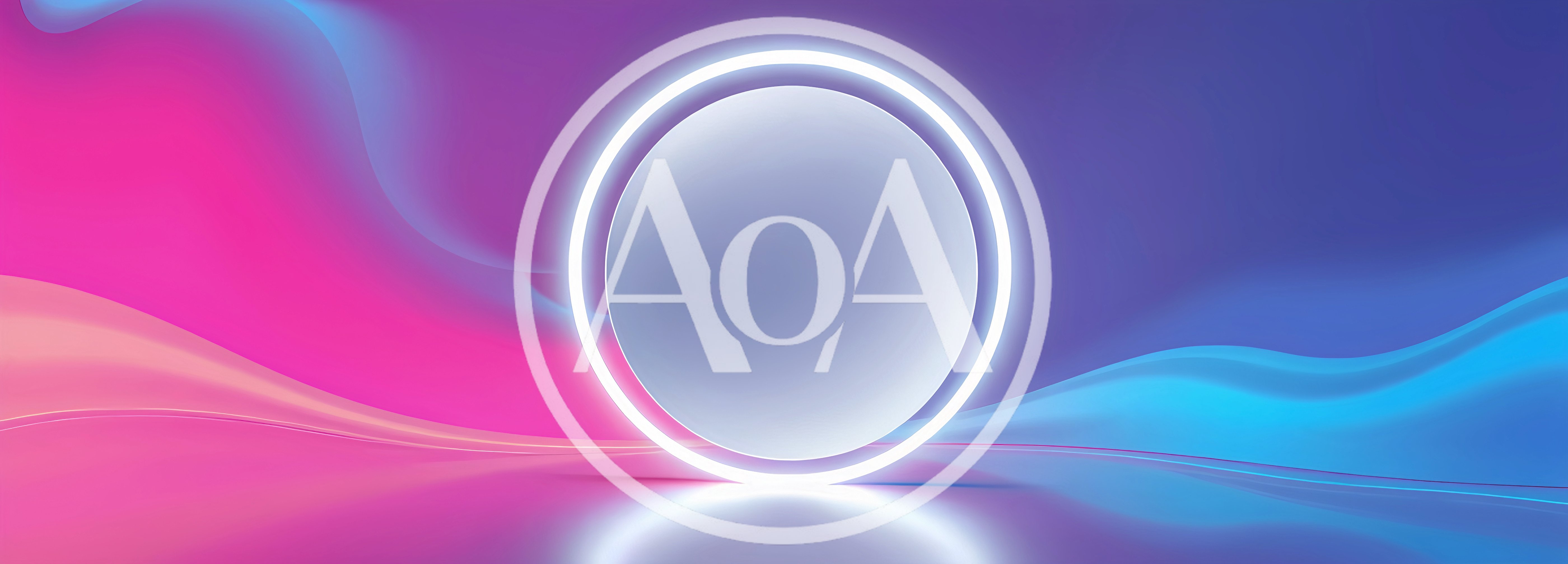 Abstract Neon Circle Frame With Fluid Gradient Background