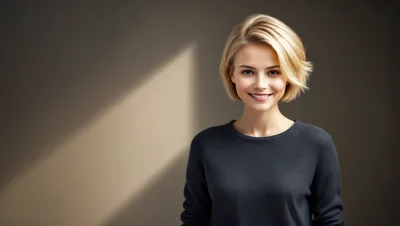 Portrait Of A Smiling Young Woman With Blonde Hair