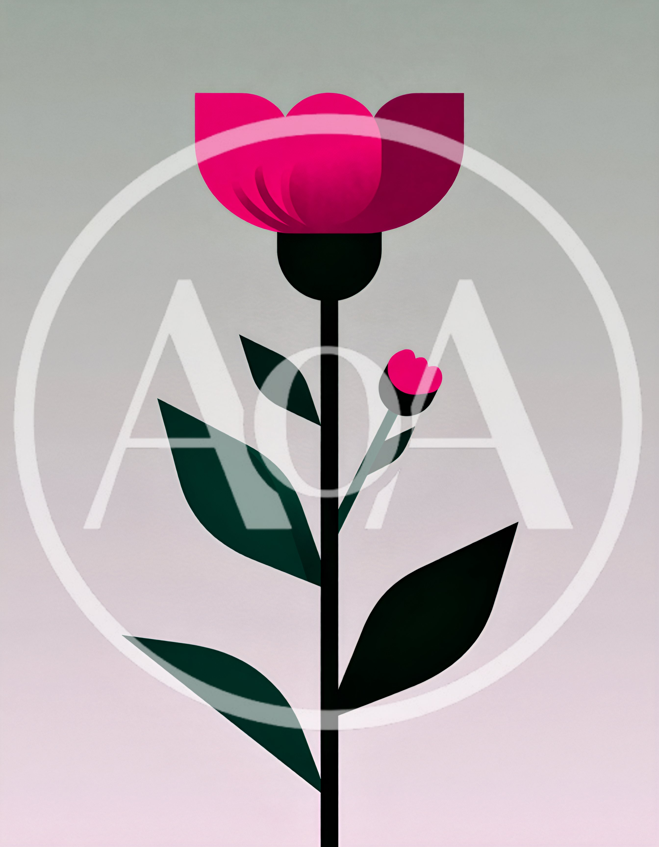 Minimalist Vector Illustration Of A Pink Flower