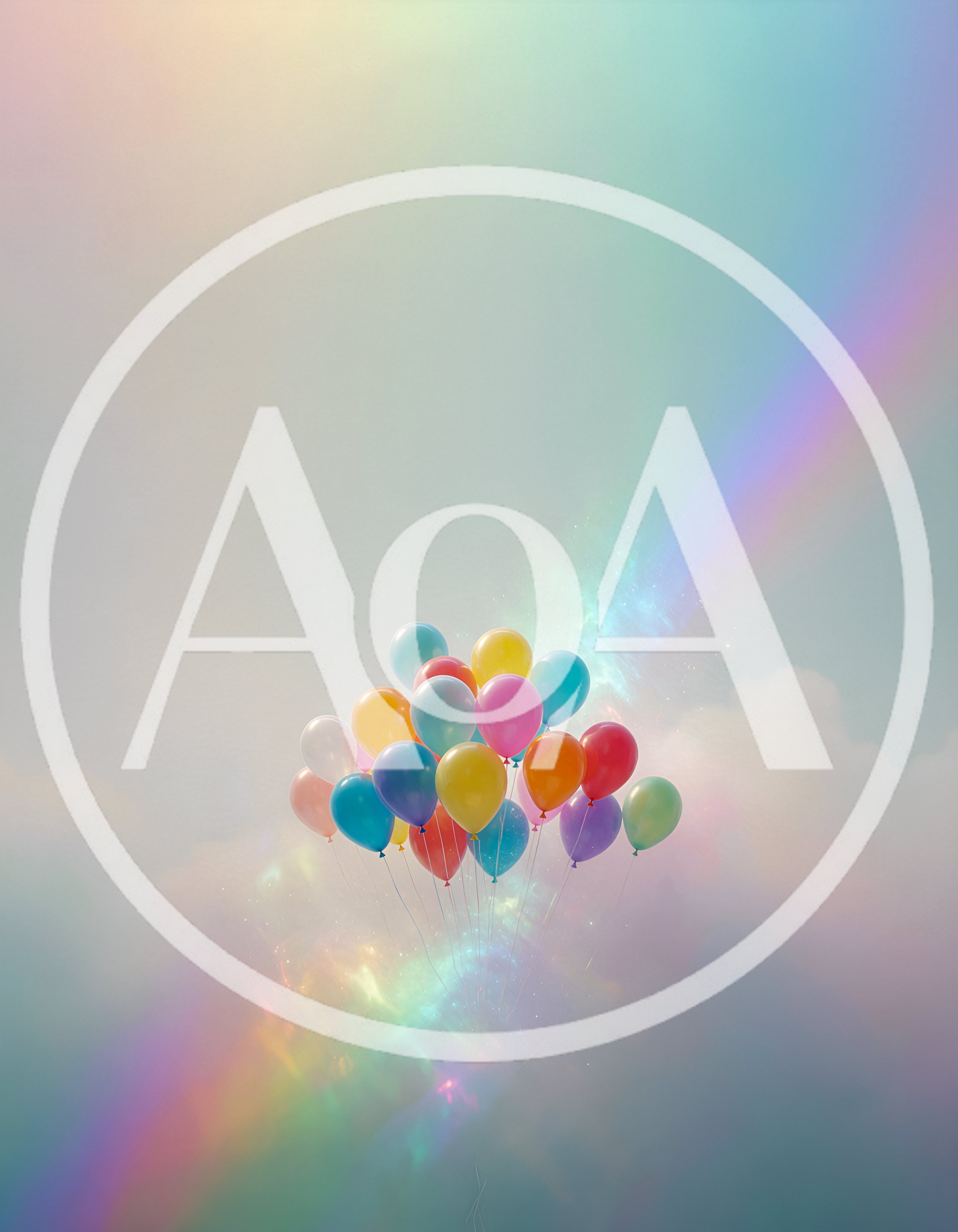Colorful Balloons Floating In A Dreamy Rainbow Sky