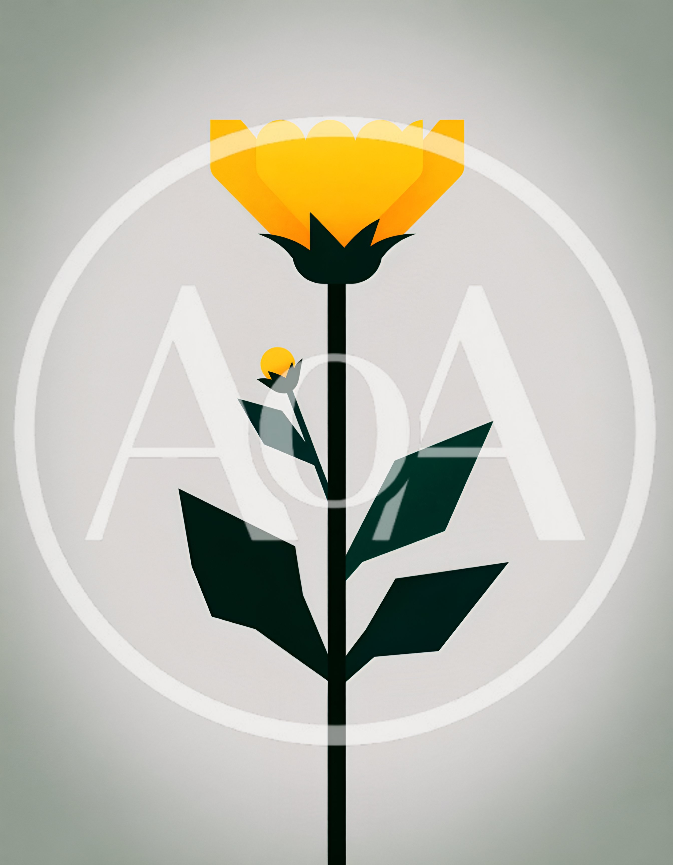 Minimalist Vector Illustration Of A Single Yellow Flower