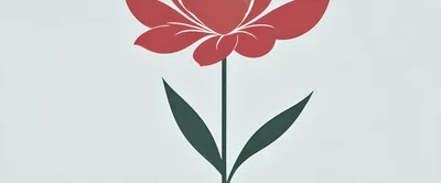 Minimalist Red Flower Illustration On Light Background