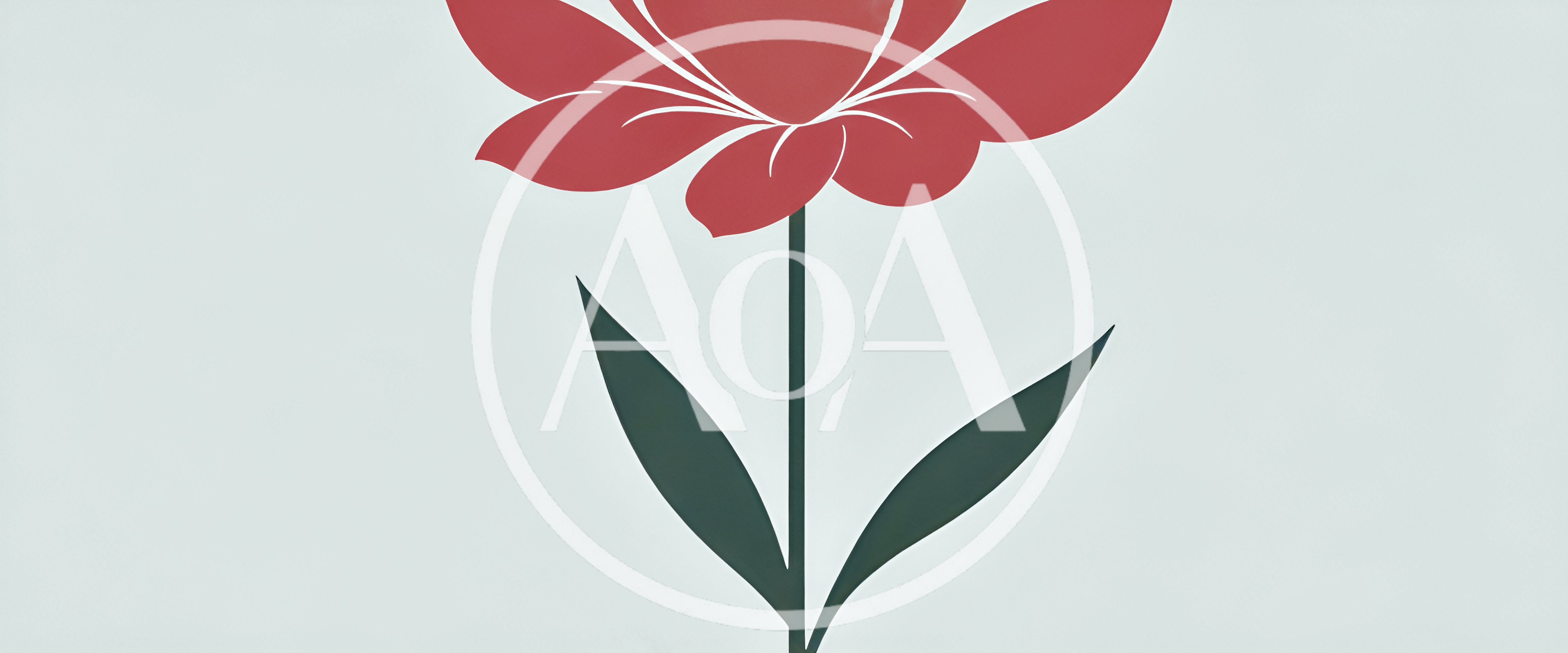 Minimalist Red Flower Illustration On Light Background