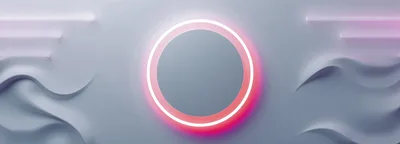 Abstract 3D Background With Glowing Neon Circle
