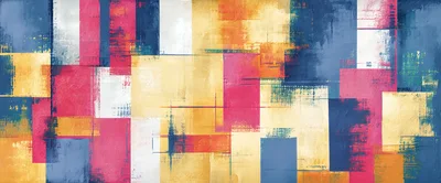 Abstract Geometric Painting With Vibrant Color Blocks