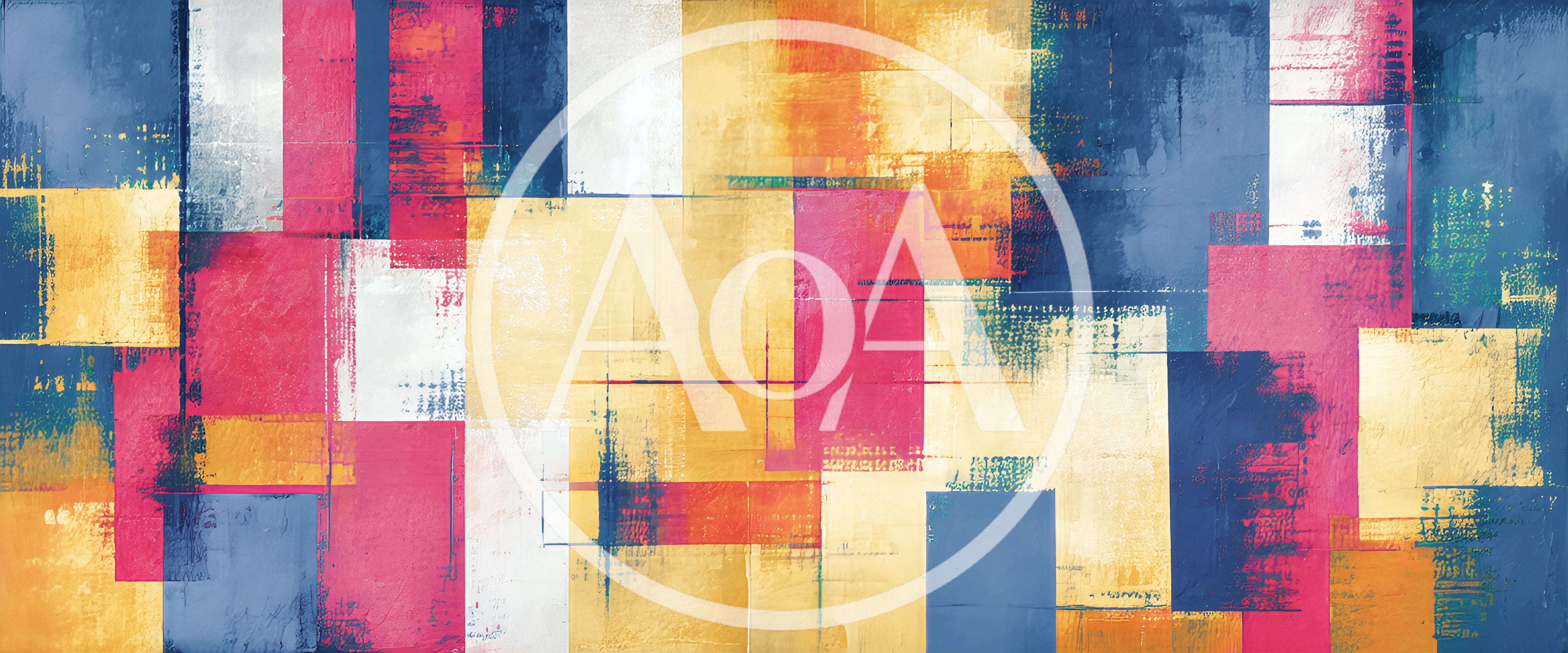 Abstract Geometric Painting With Vibrant Color Blocks