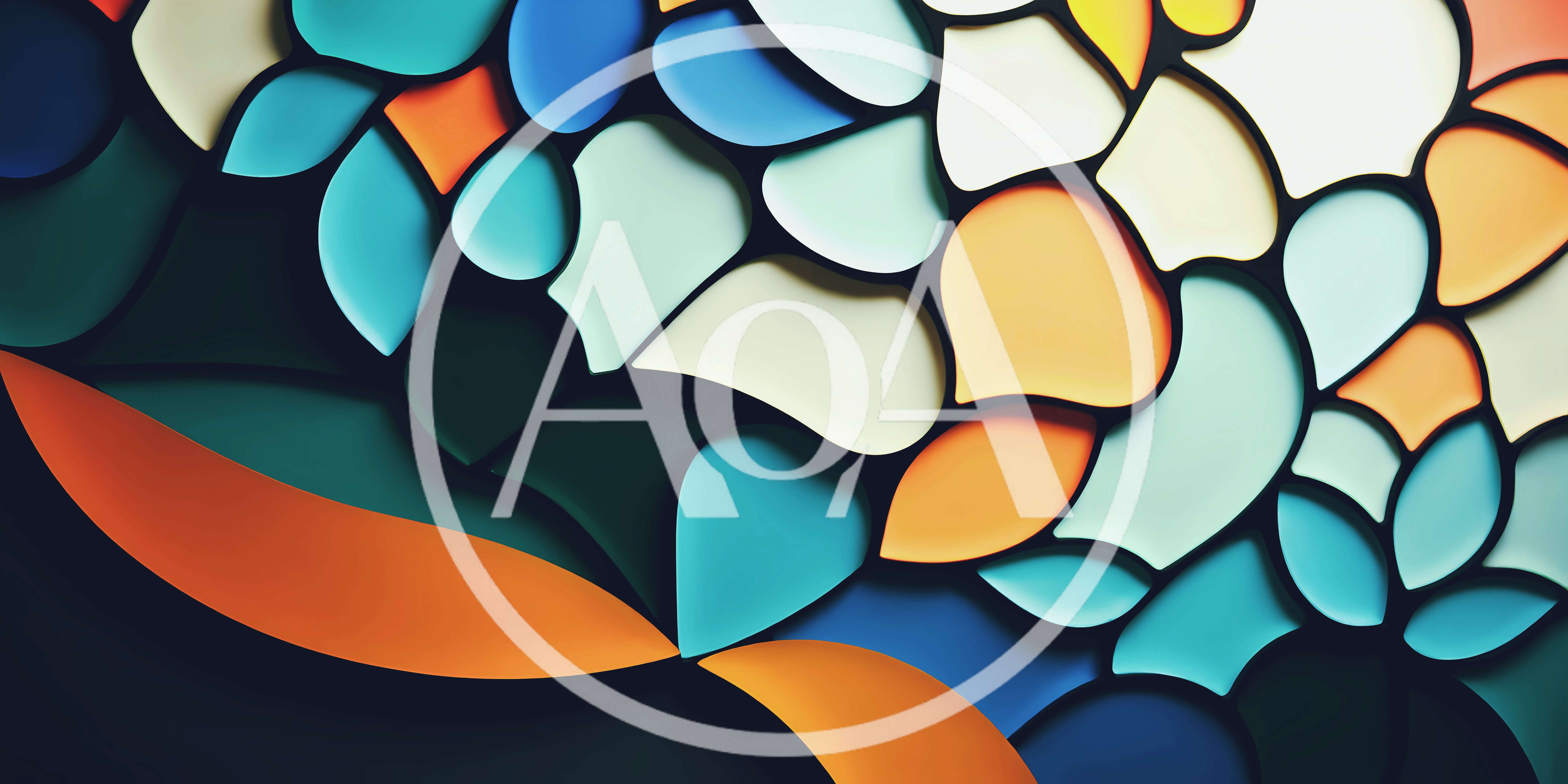 Abstract Geometric Pattern With Colorful Organic Shapes