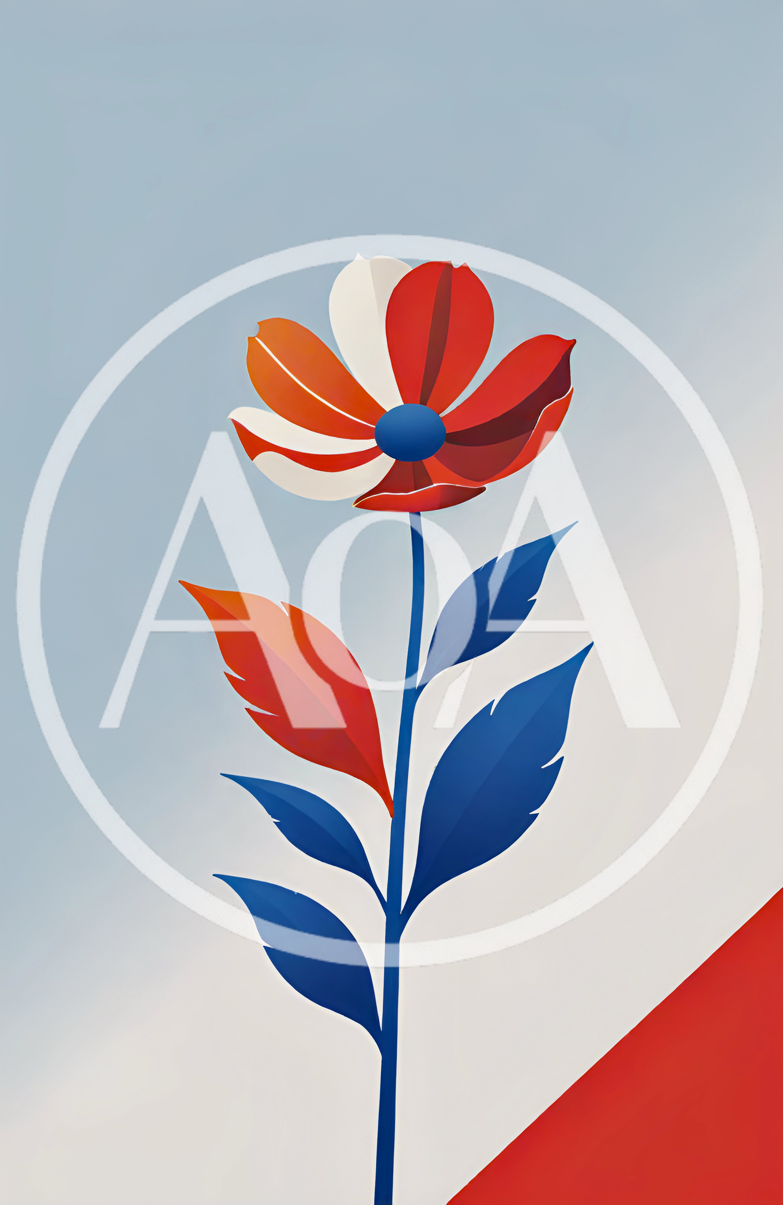 Stylized Digital Illustration Of A Minimalist Flower