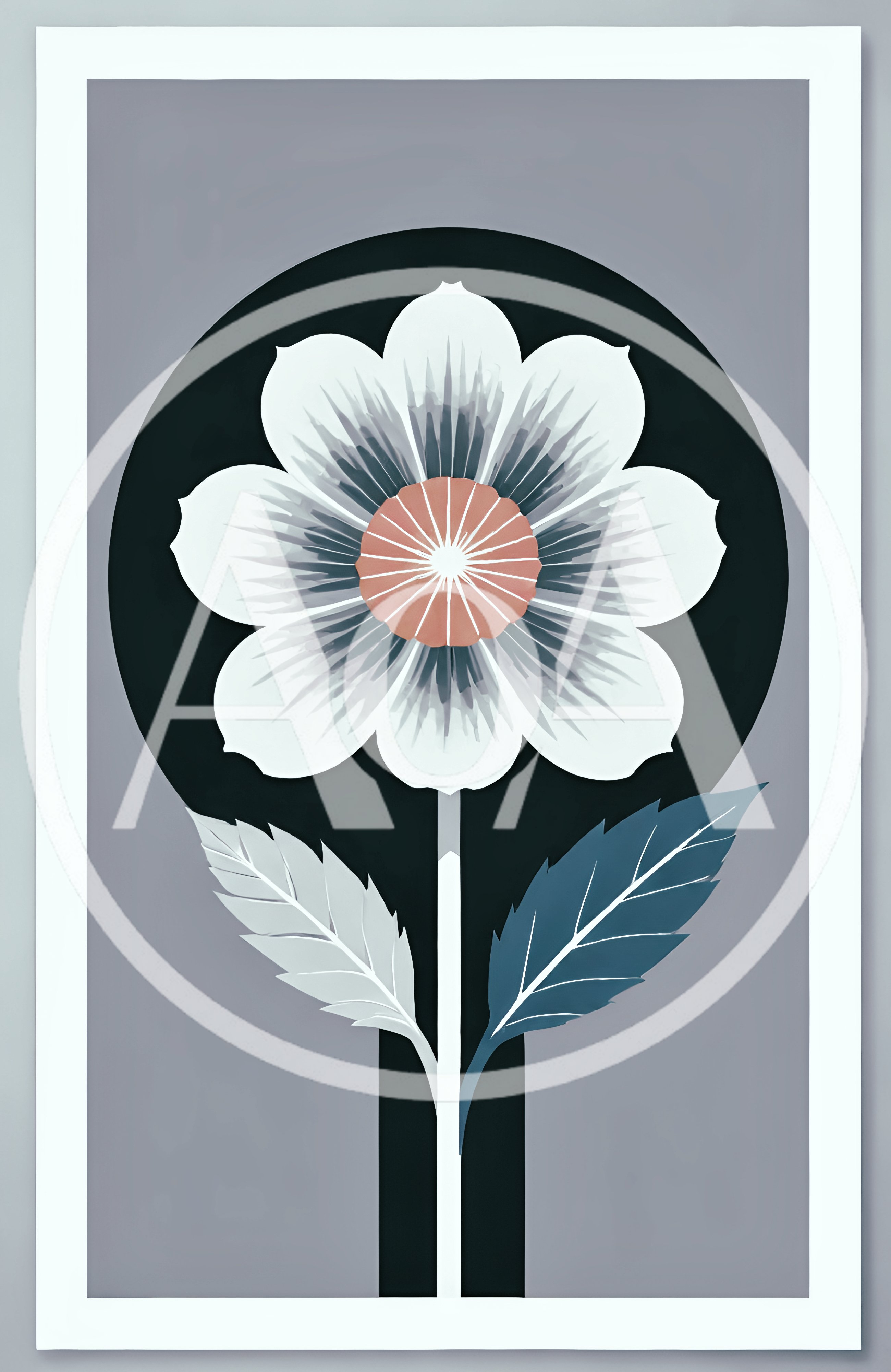 Minimalist Floral Illustration With Geometric Design