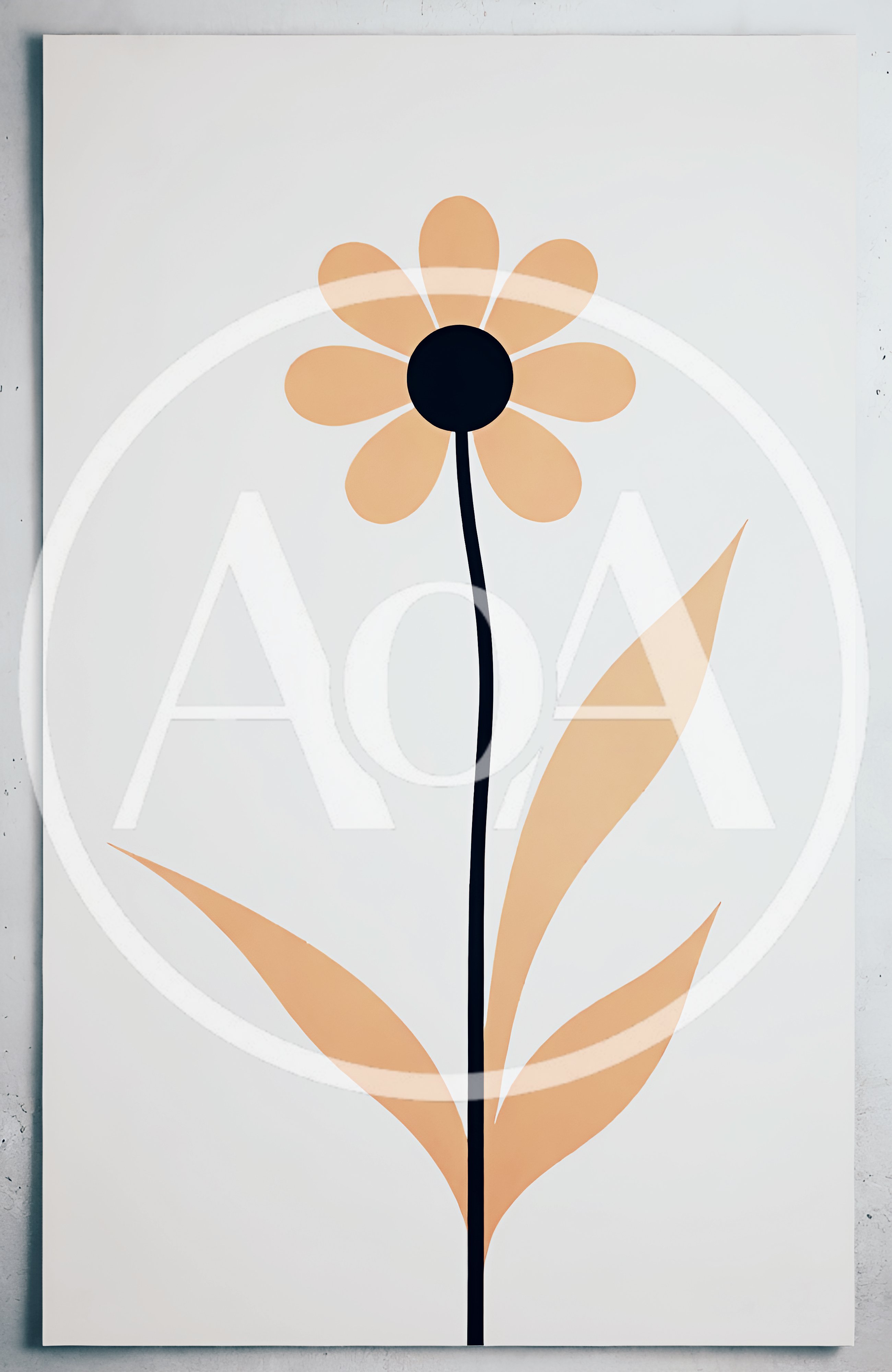 Minimalist Illustration Of A Single Peach Flower