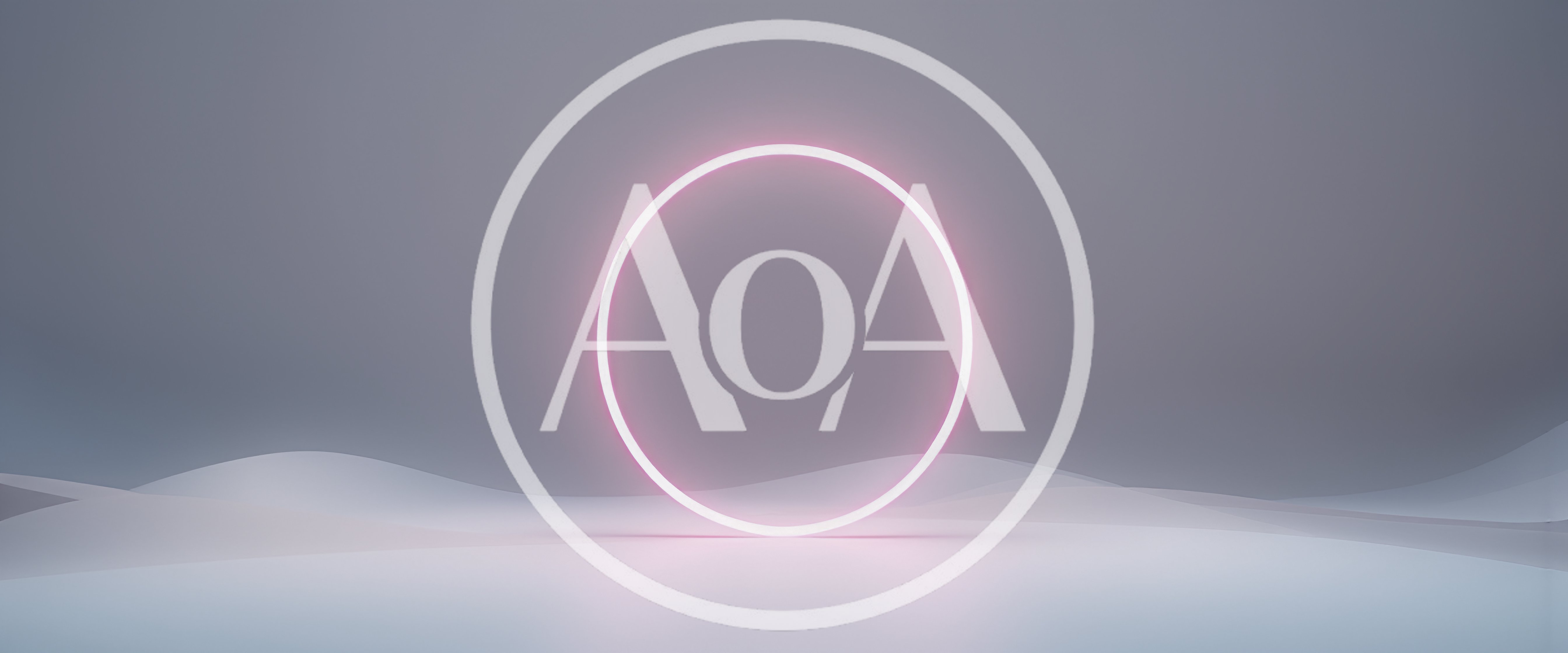 Glowing Pink Neon Ring On Abstract Wavy Landscape