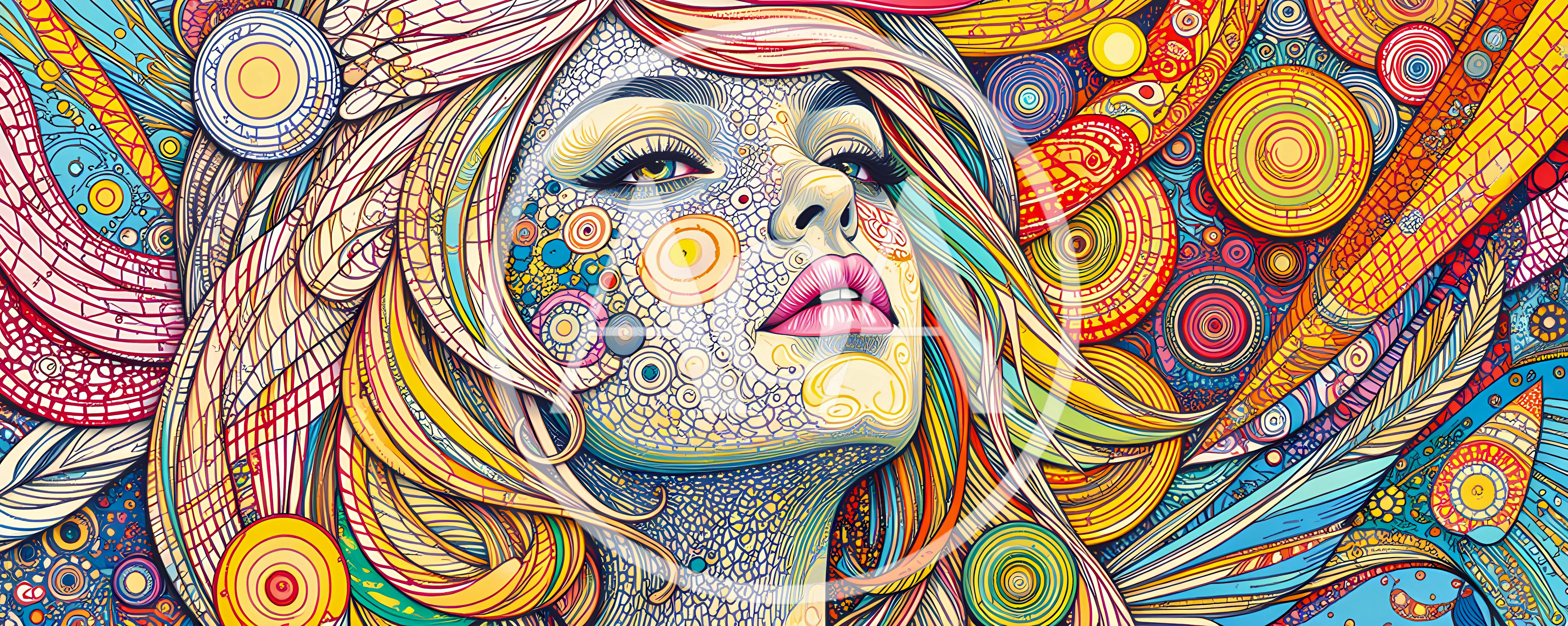 Surreal Portrait Of A Woman With Intricate Patterned Skin