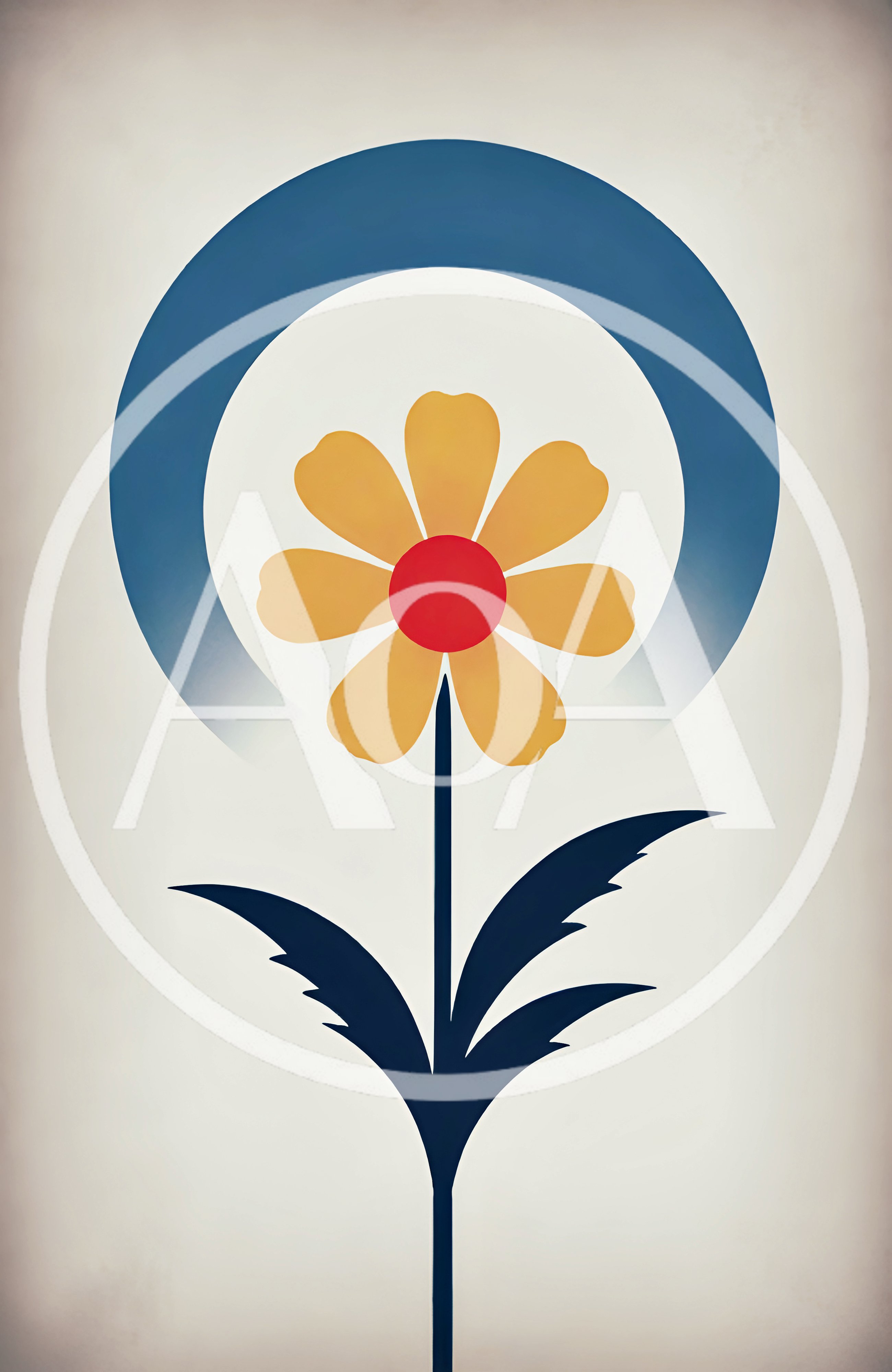 Minimalist Graphic Illustration Of A Stylized Yellow Flower
