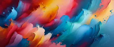 Abstract Oil Painting With Vibrant Colorful Brushstrokes