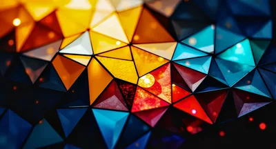 Abstract Geometric Low Poly Background With Vibrant Colors