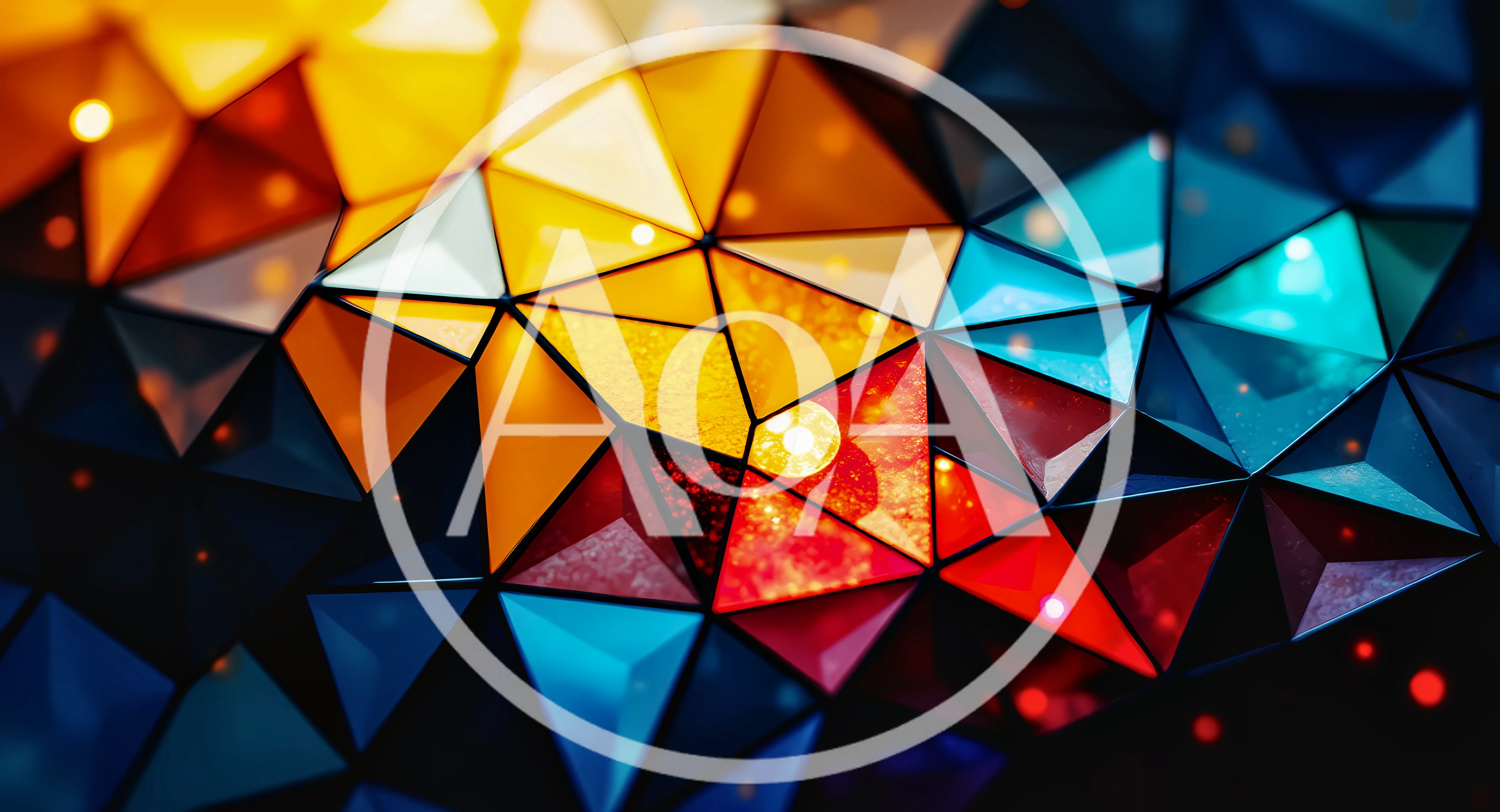 Abstract Geometric Low Poly Background With Vibrant Colors