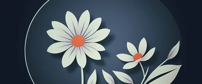 Minimalist Paper Cutout Style Daisy Flowers Illustration