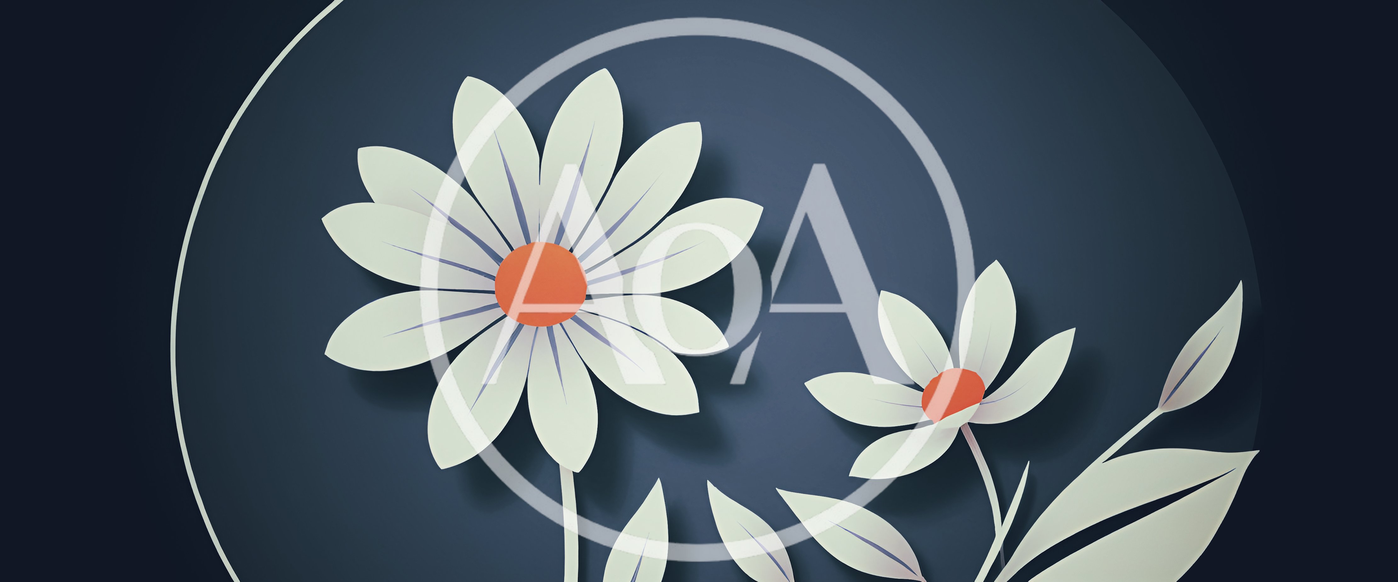 Minimalist Paper Cutout Style Daisy Flowers Illustration