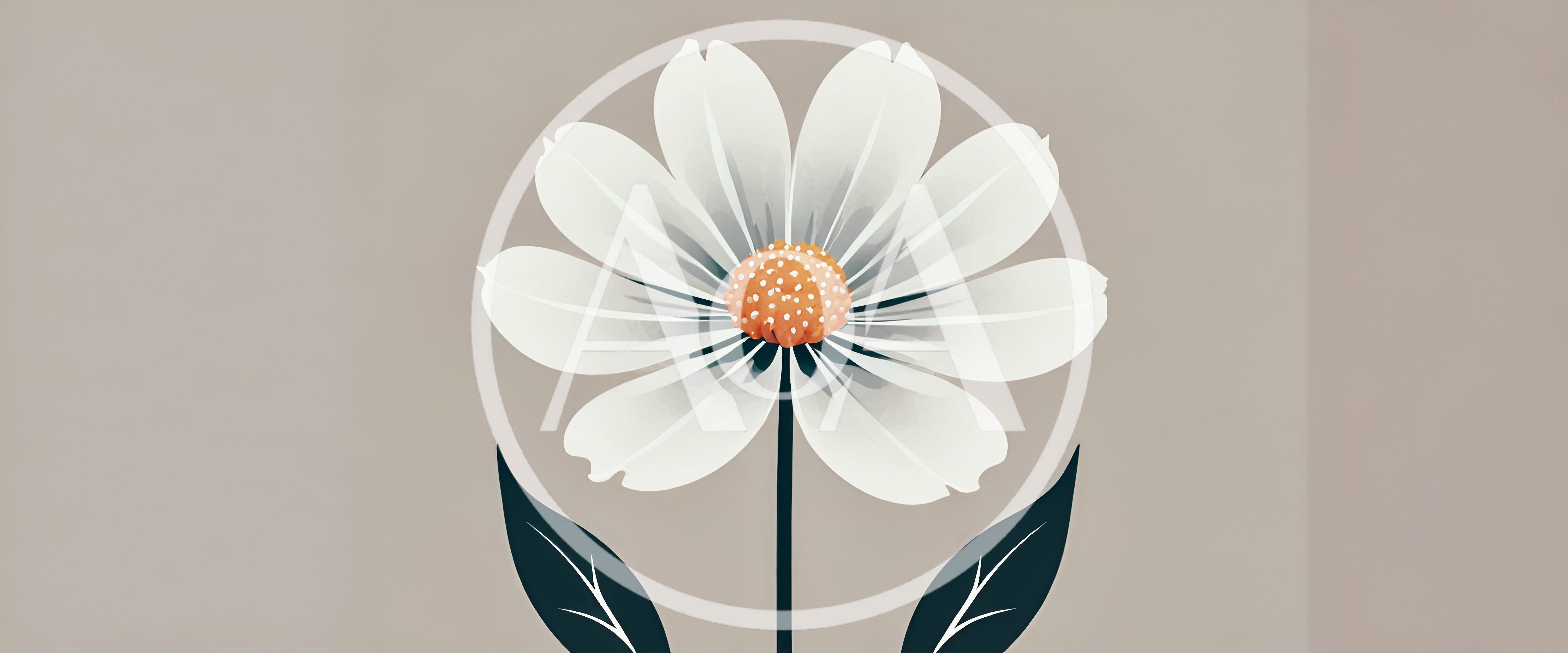 Minimalist Illustration Of A White Daisy Flower